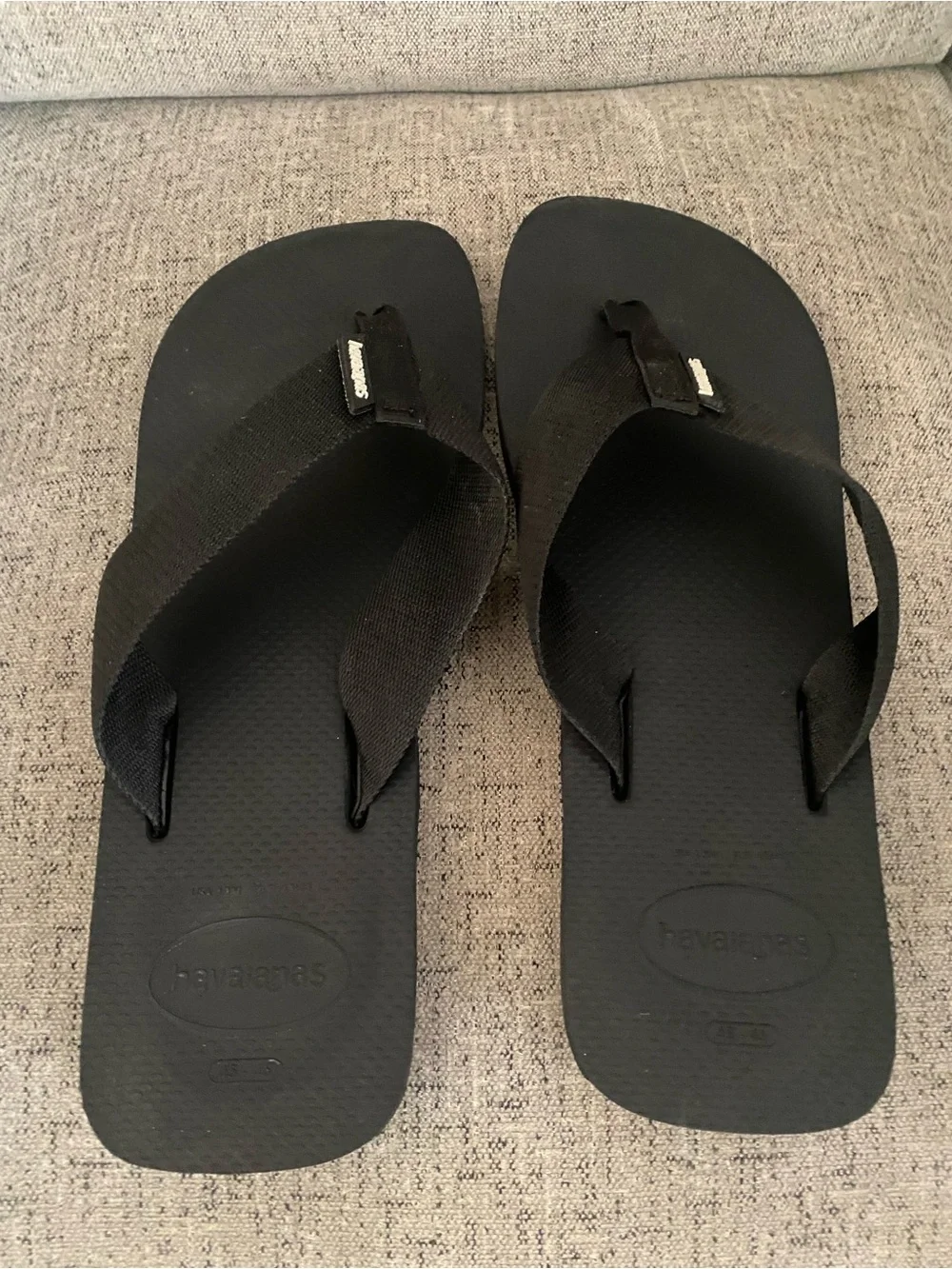 Havaianas Men's Black Fabric-strap Flip Flops
